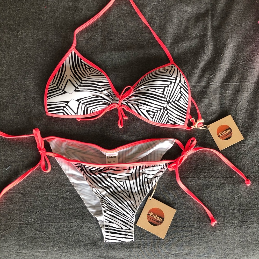 Eidon Bikini Neon coral Orange Zebra
